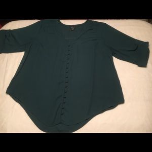 Green Torrid Sheer Blouse
